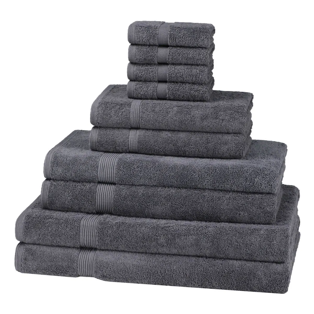 Charcoal 10-piece towel bale